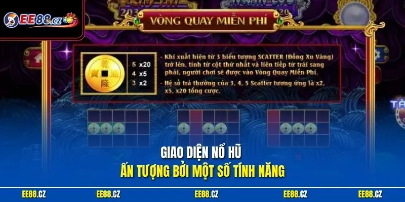 Giao diện nổ hũ ấn tượng bởi một số tính năng 